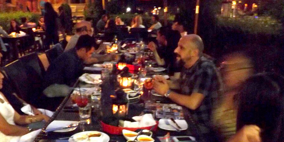 Conviviality at the Osteria Ganzi bloggers party