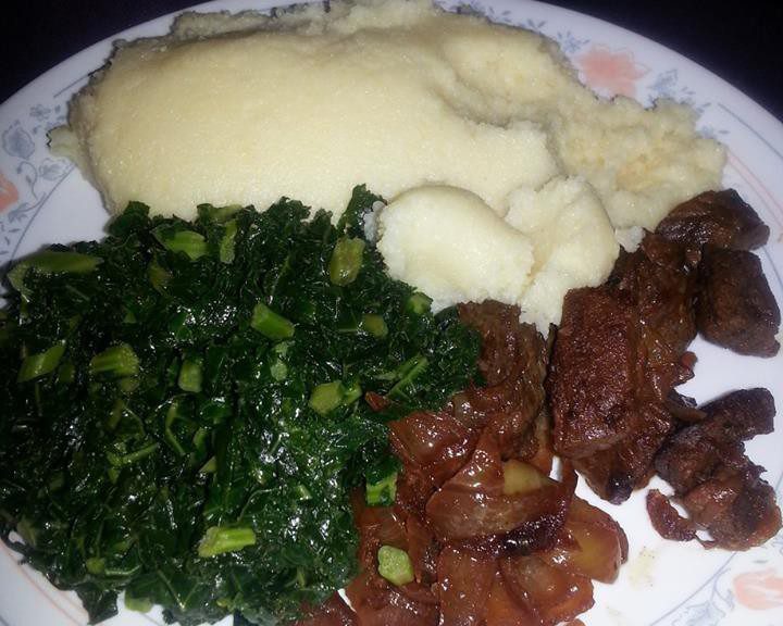 Sadza kale and stew