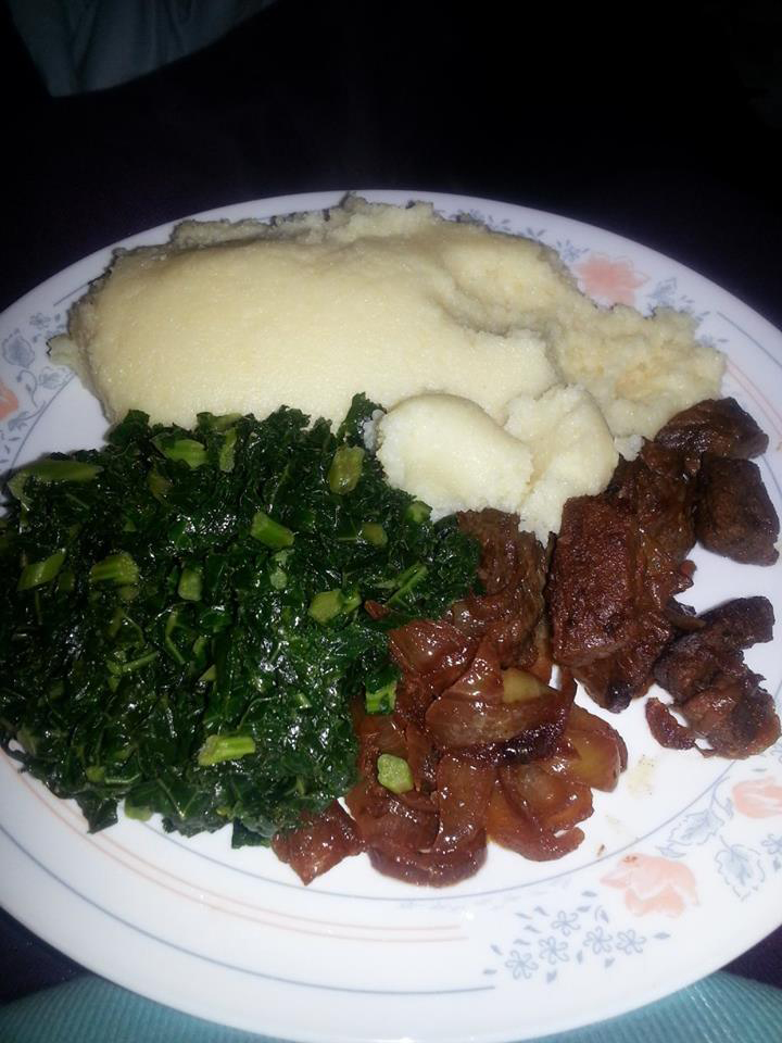 Sadza kale and stew