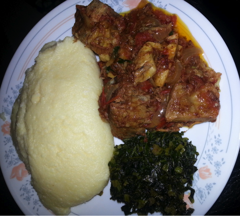 Sadza kale and stew