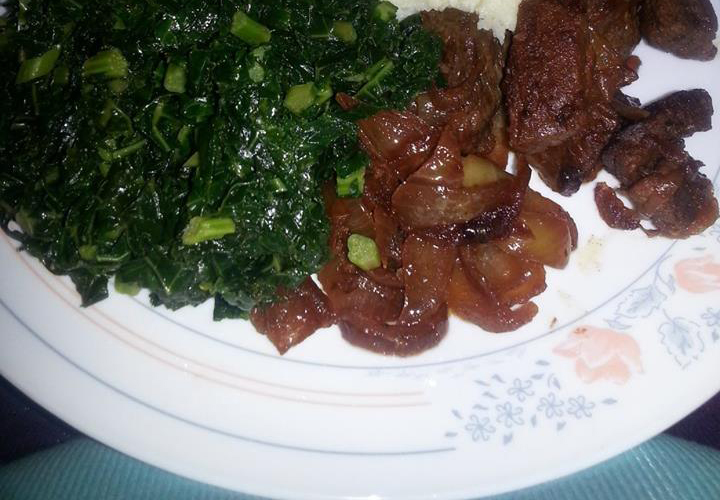 beef stew and kale
