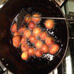 Frying Gulab Jamun