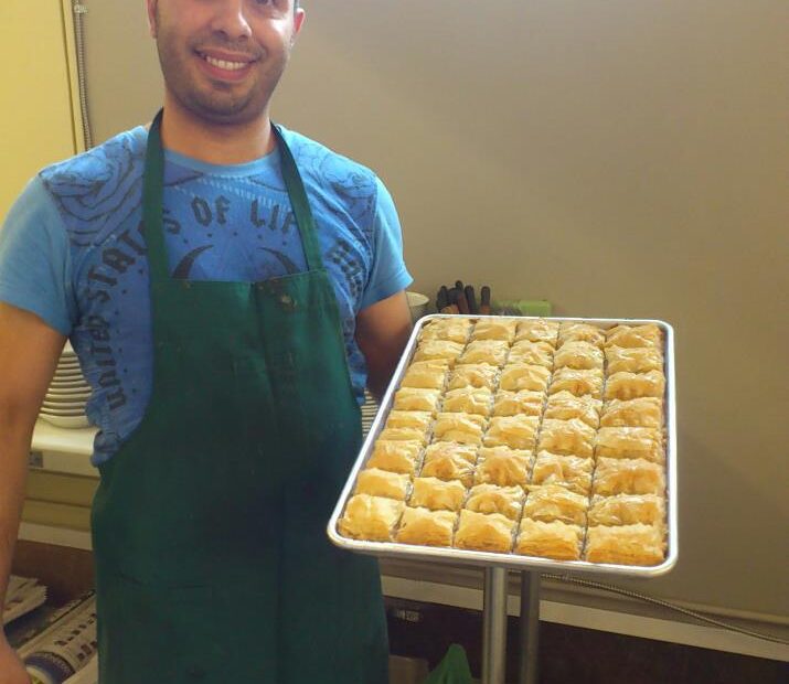 Chef Mohammad with baklava