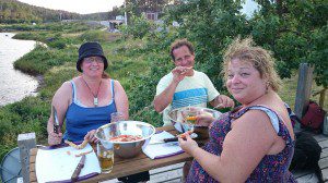 Dinner with friends, with a view