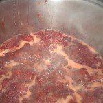 Strawberry jam cooking