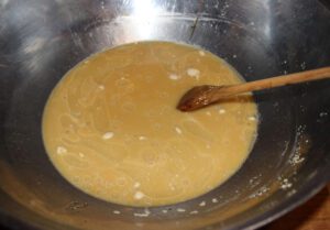 Oil and molasses added to the yeast.