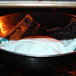 Bread in oven with light on to rise