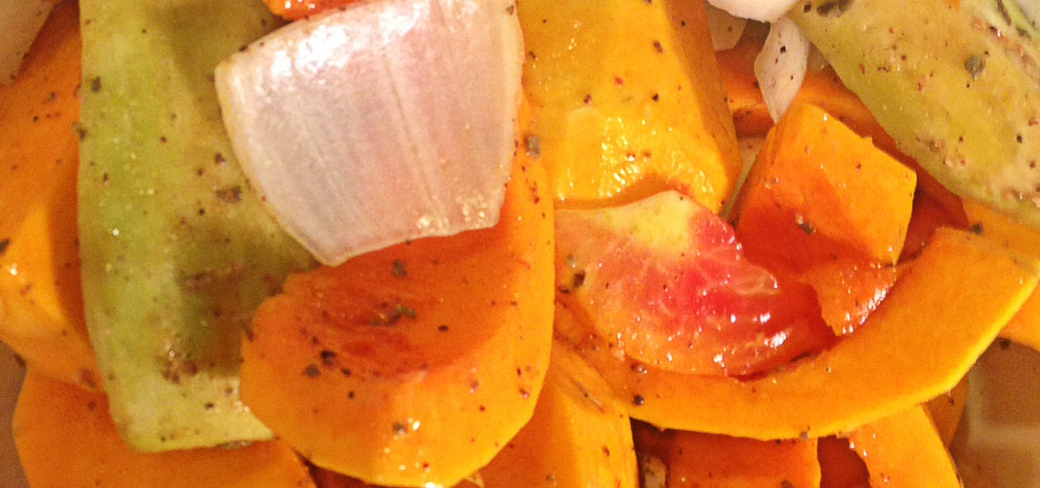 Chopped veggies for soup
