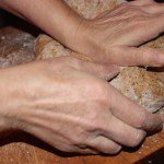 Kneading the bread