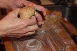 Form each piece into a ball.