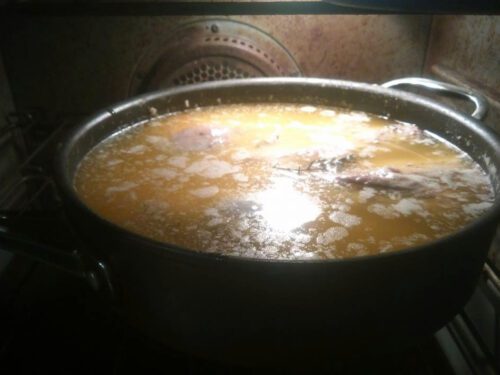 Duck confit simmering