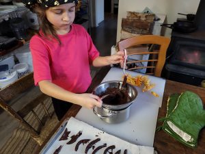 Bree dipping the peels