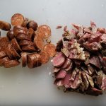 Cooked ham and Chorizo for Sopa de Garbanzo