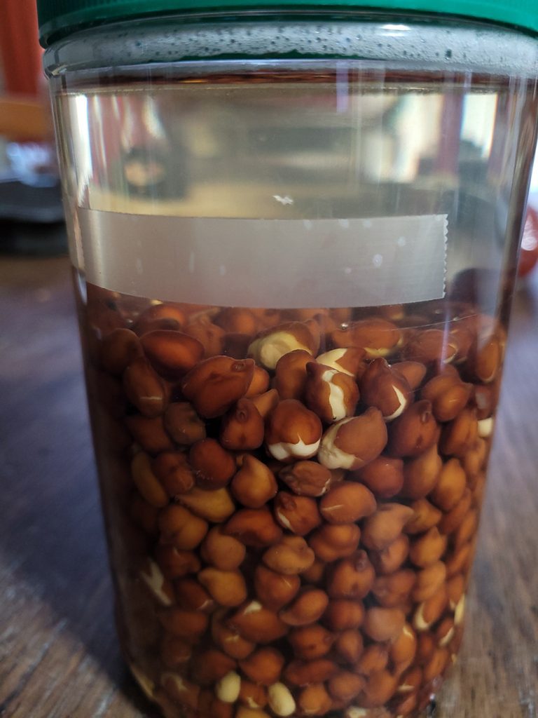 Soaking Beans for Sopa de Garbanzo
