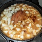 Sopa de Garbanzo cooking on the stove
