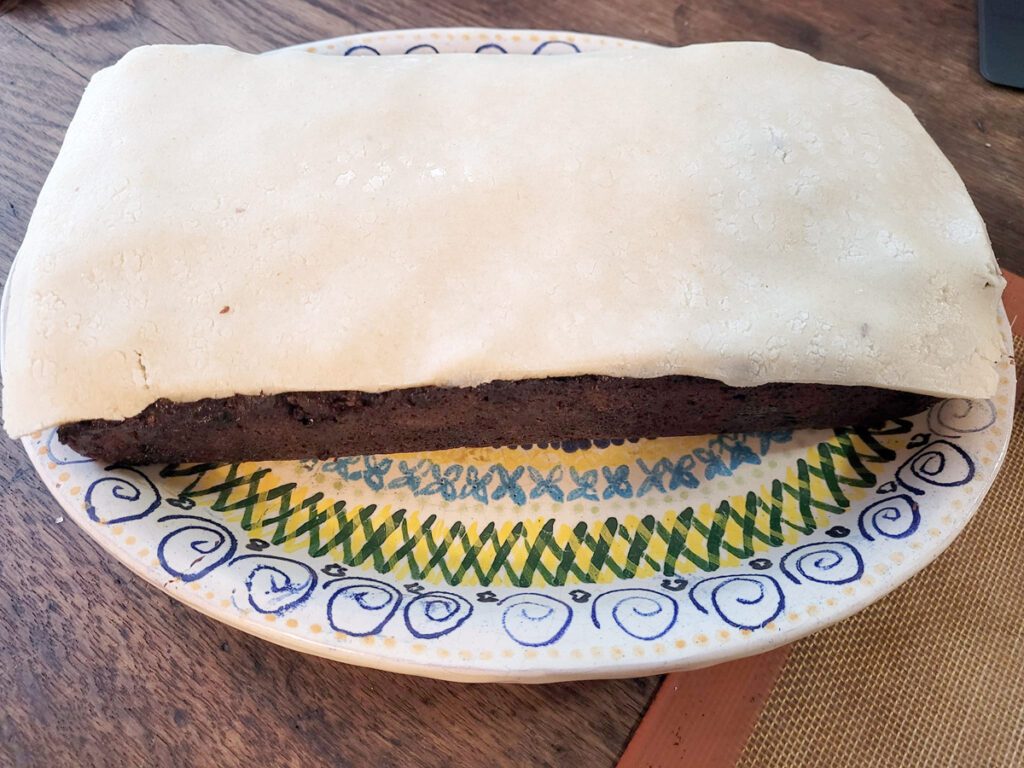 Fruitcake with marzipan