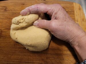 Kneading the marzipan