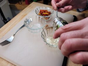 Caper brine for soaking the tomatoes