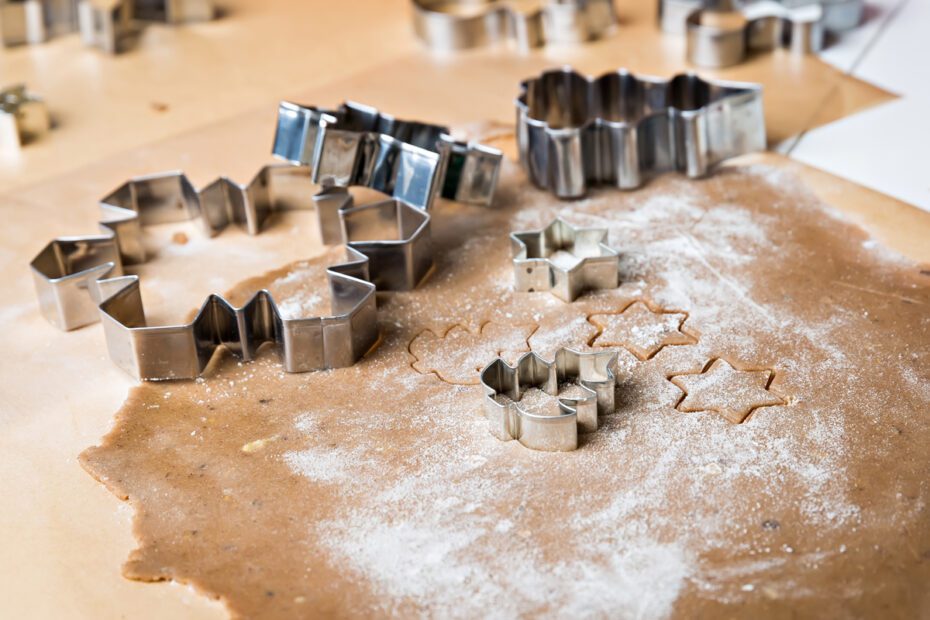 making gingerbread cookies, christmas baking