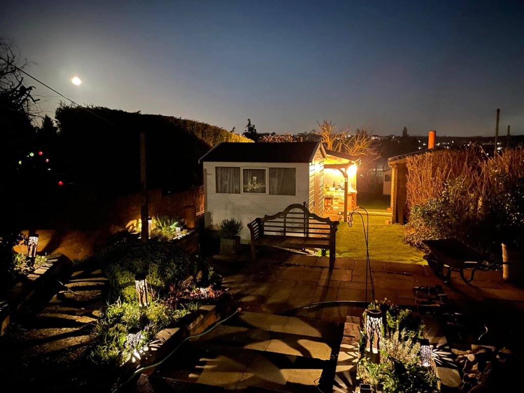 Andy's beautiful garden with the outdoor living space