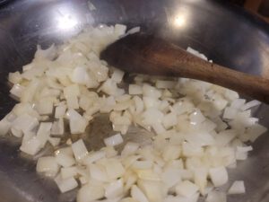 Frying onions for risotto