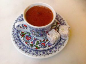 Greek coffee with Turkish delight