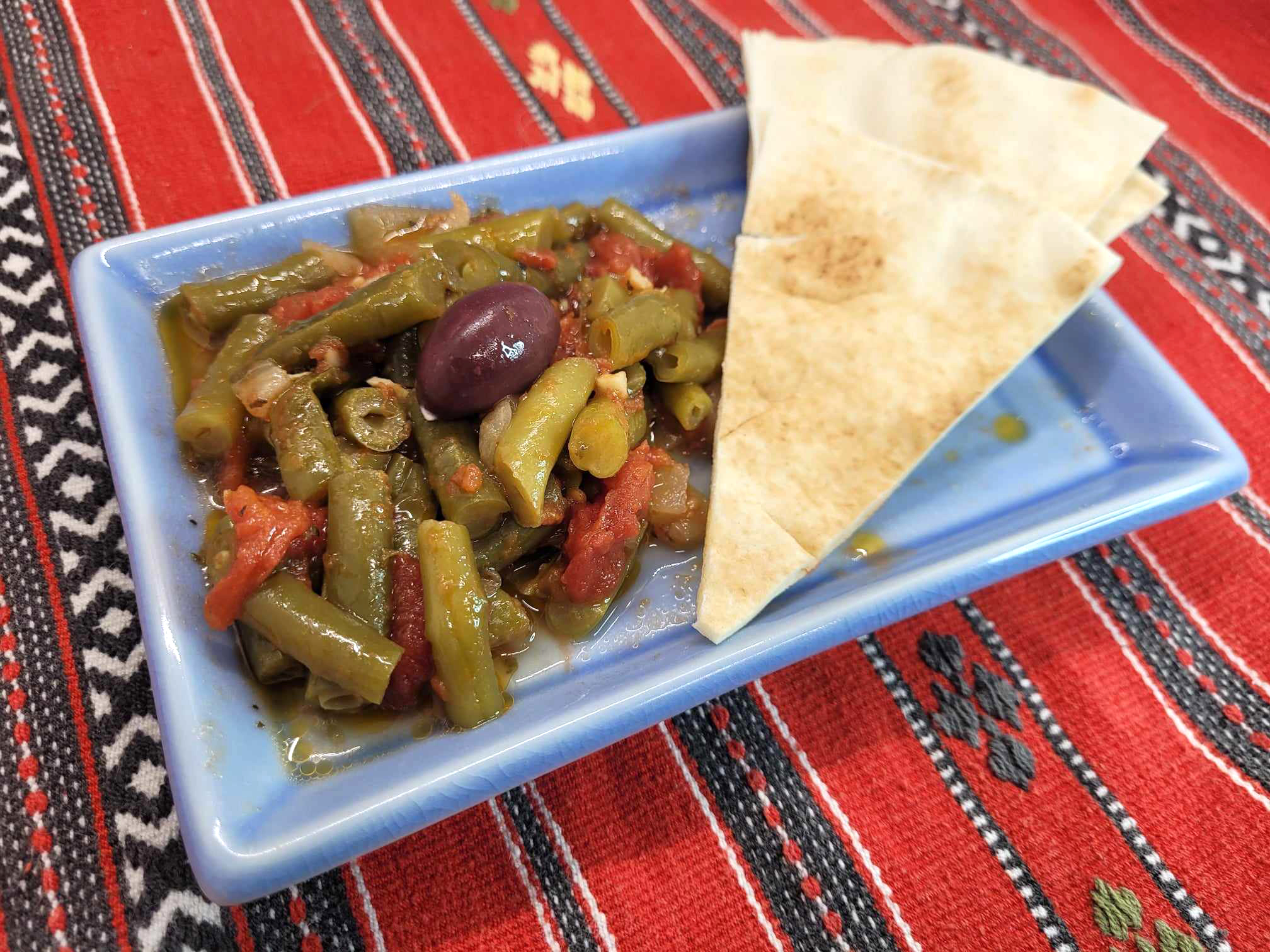 Cooked Fasolakia Plated
