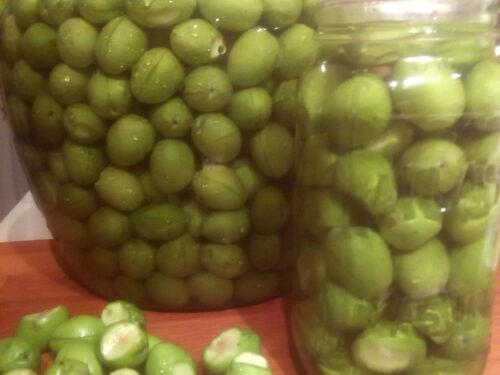 Olives in jars